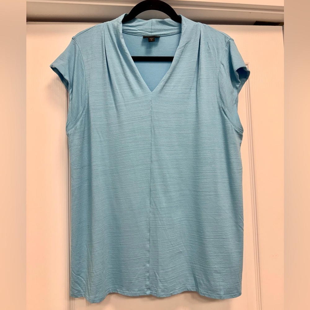 J. Jill Slub Knit Cap Sleeve Top, Med Tall EUC